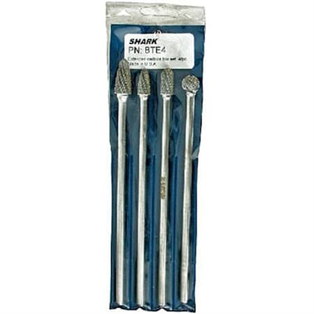 Shark Industries 4PC EXT CARBIDE BUR SET BTE4